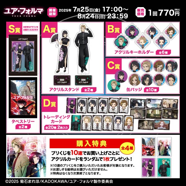 ユア・フォルマ　くじ引き堂　アクリルパネル　キーホルダー　完バッチ ユア・フォルマ』オンラインくじ | くじ引き堂